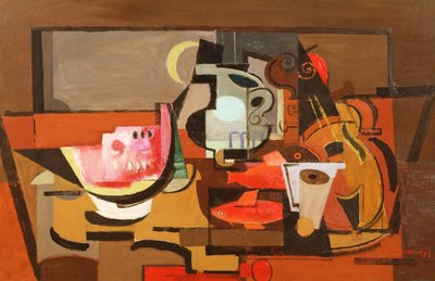 Still Life with a Slice of Watermelon by Louis Marcoussis